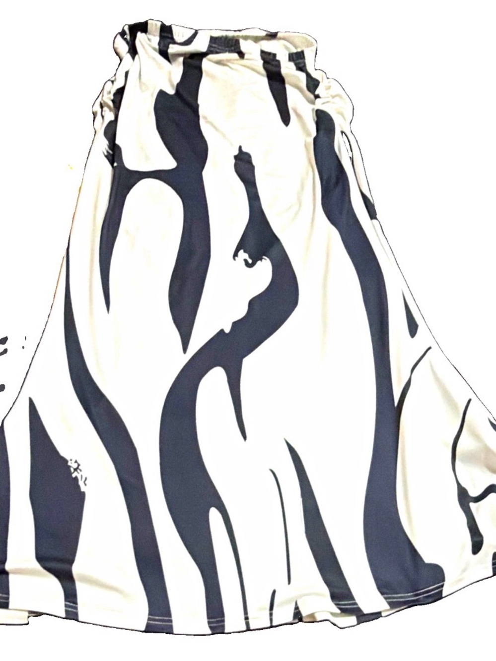 Women’s Black & White Wave-Print  Skirt Size M